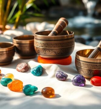 Tibetan singing bowl set for chakra balancing