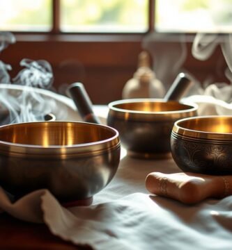 Tibetan singing bowl set for meditation
