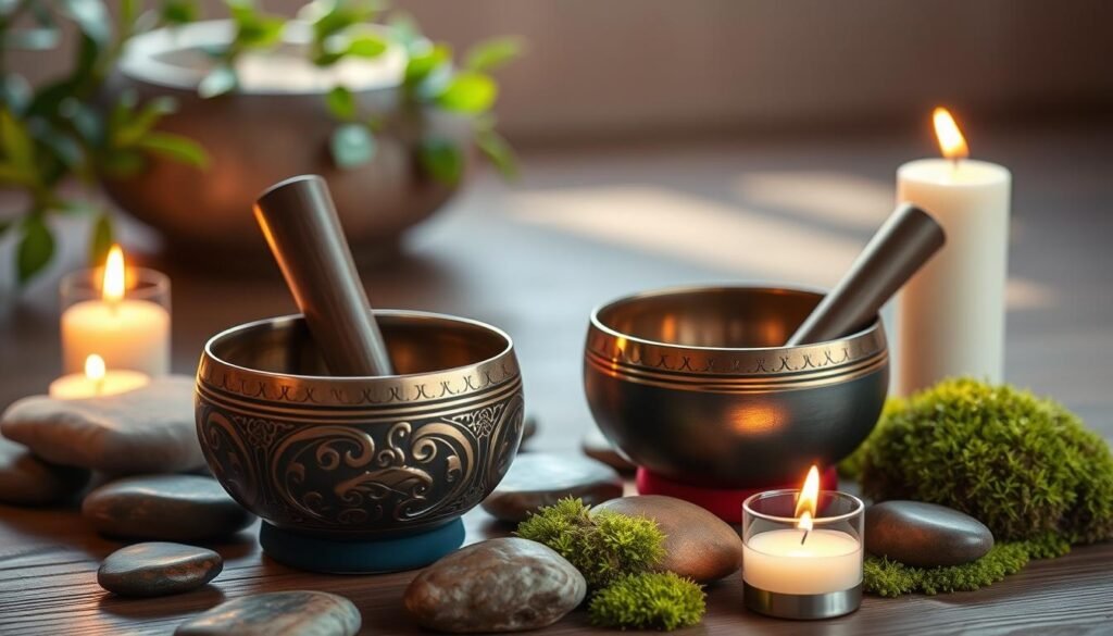 handcrafted Tibetan singing bowl set handcrafted Tibetan singing bowl set