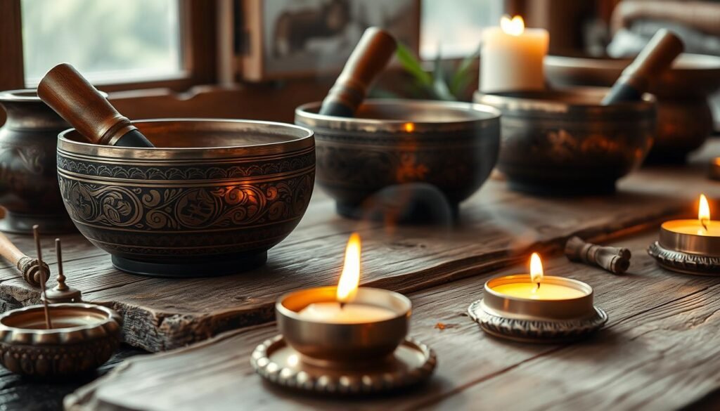 Antique Tibetan singing bowls Antique Tibetan singing bowls