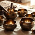 Tibetan singing bowl set with storage bag