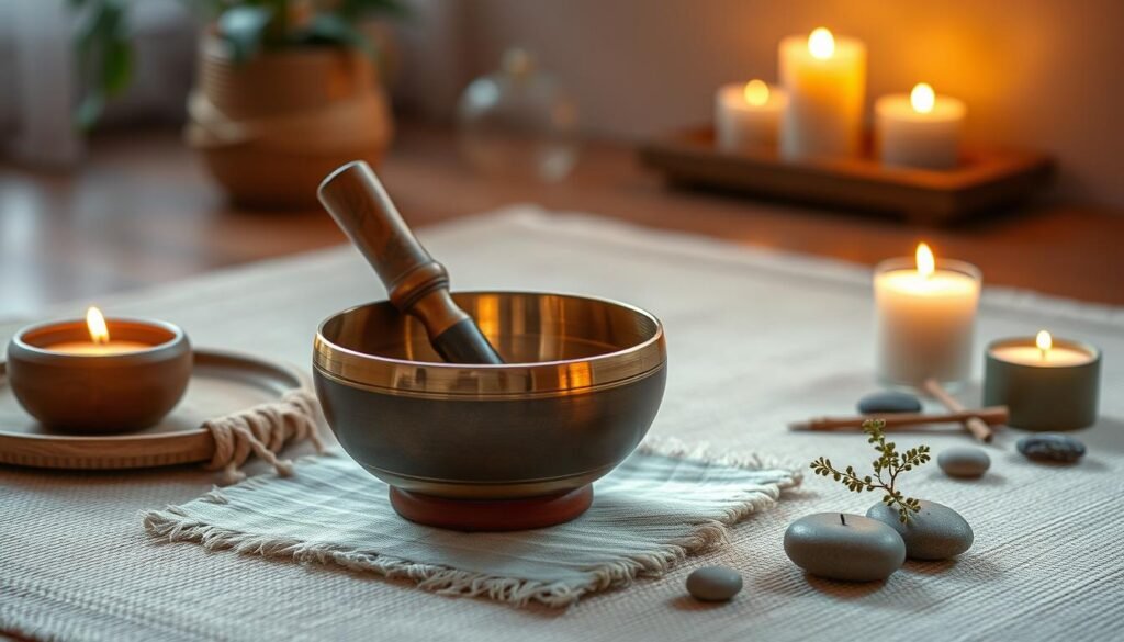 Tibetan singing bowl for mindfulness practice