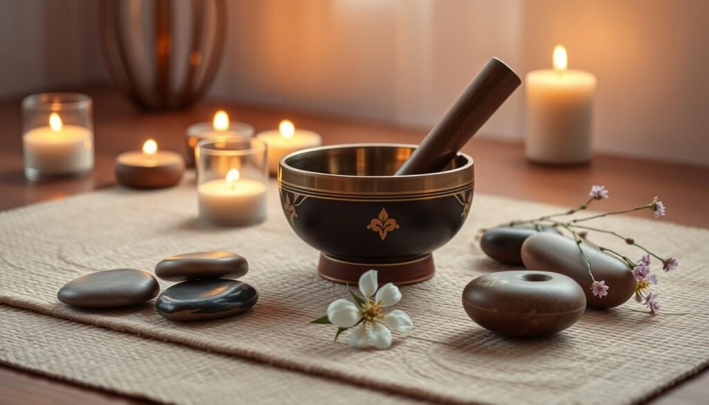 Tibetan singing bowl set for spiritual practice