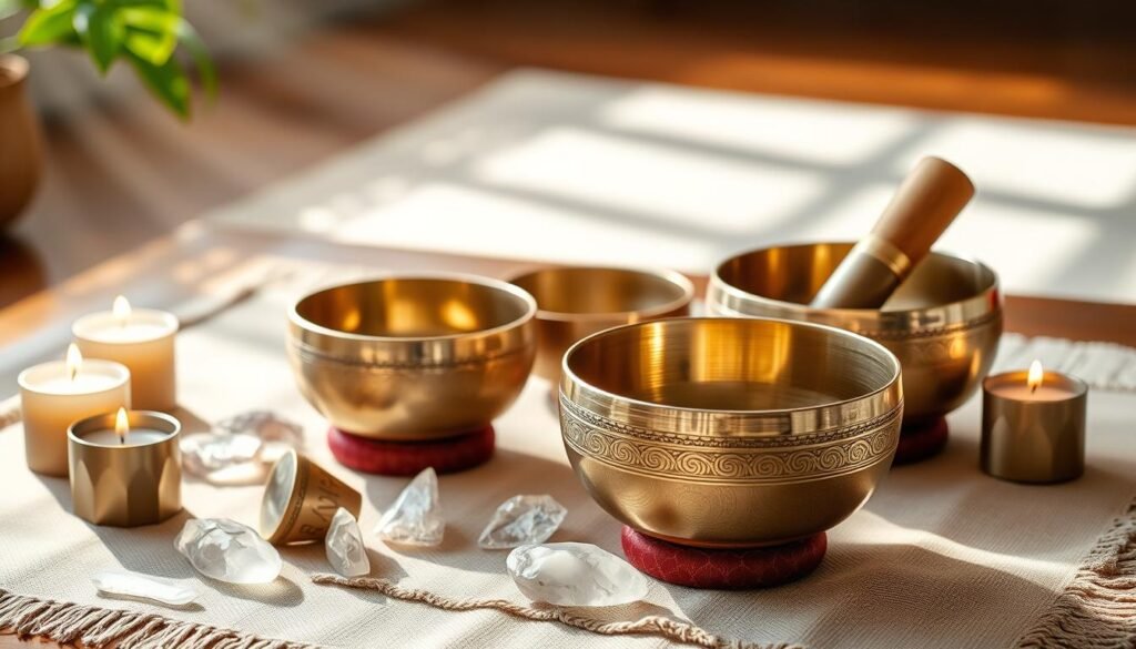 Tibetan singing bowl set for spiritual practice