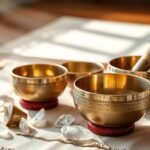 Tibetan singing bowl set for spiritual practice