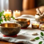 Tibetan singing bowl set with sound clarity