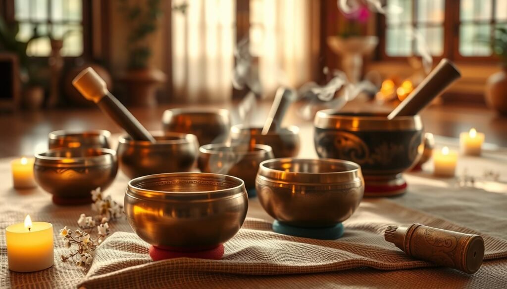 Tibetan singing bowls for healing sound therapy