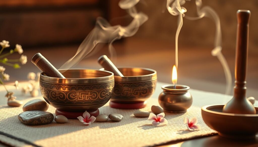 Tibetan singing bowl set for peace and calm