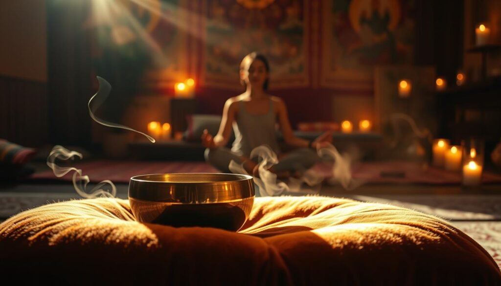 Womb meditation with singing bowls