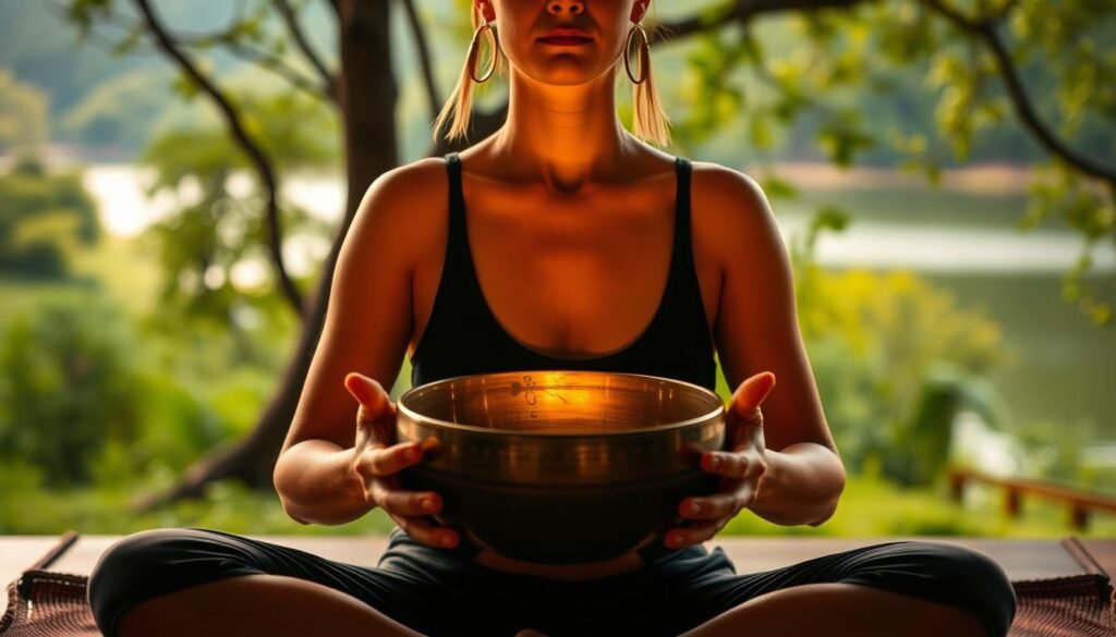 Singing bowl therapy for hormonal balance