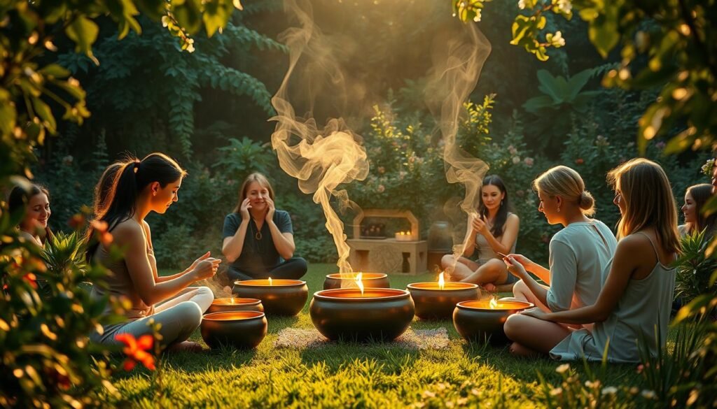 Fertility rituals with singing bowls