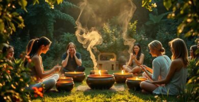 Fertility rituals with singing bowls