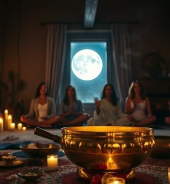 full moon rituals with singing bowls for spiritual healing